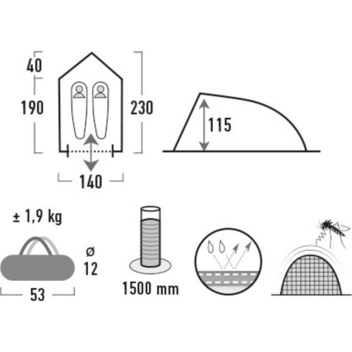High Peak Minitramp 2 black tent 10151