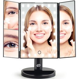 Rio MMFD-EU/1,6 24-LED-Touch-Make-up-Spiegel mit Dimmfunktion, schwarz