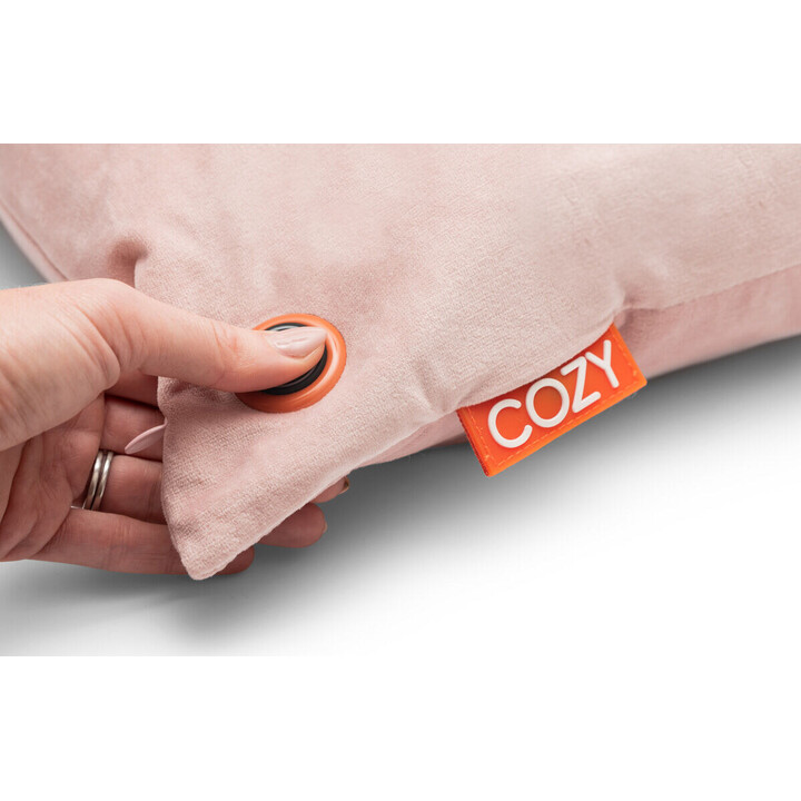 Bodi-Tek BT-CSHT2-V-LP-PB10 COZY Una Heated Comfort Cushion 45 x 45cm, Light Pink Velvet