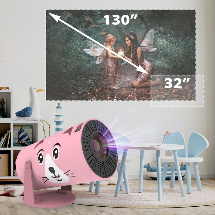 Projetor infantil Kiano Kid - Gato Azul, 1280x720 HD, 32-130 polegadas