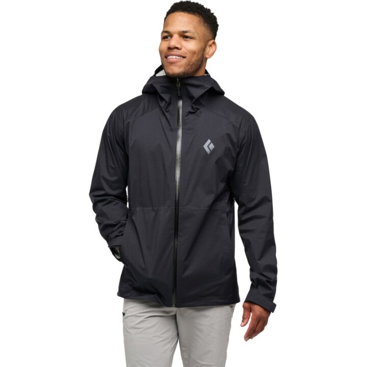 Chaqueta impermeable Black Diamond Fineline Stretch Shell, color negro, talla: M