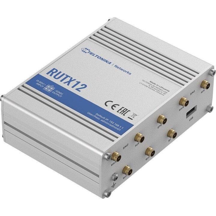 Roteador LTE RUTX12 (Cat 6), Wi-Fi, BLE