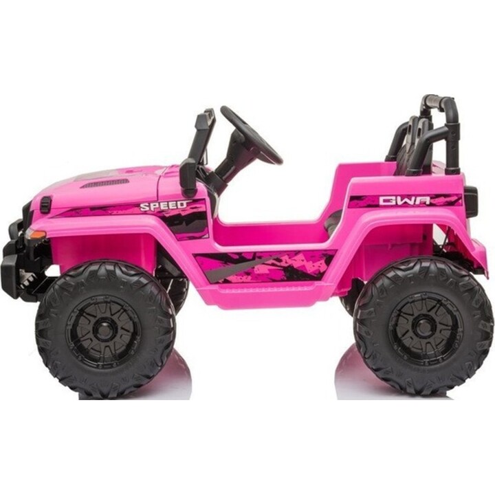 CH9956: macchinina elettrica per bambini con luci a LED e telecomando, colore rosa.