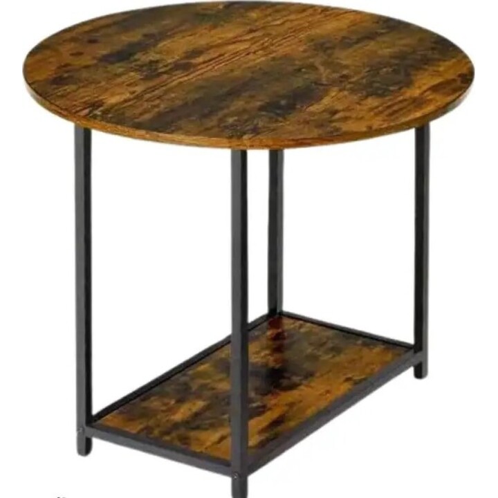 Ensemble de tables basses vintage en bois au style rustique, 2 en 1, 123 x 60 x 51 cm