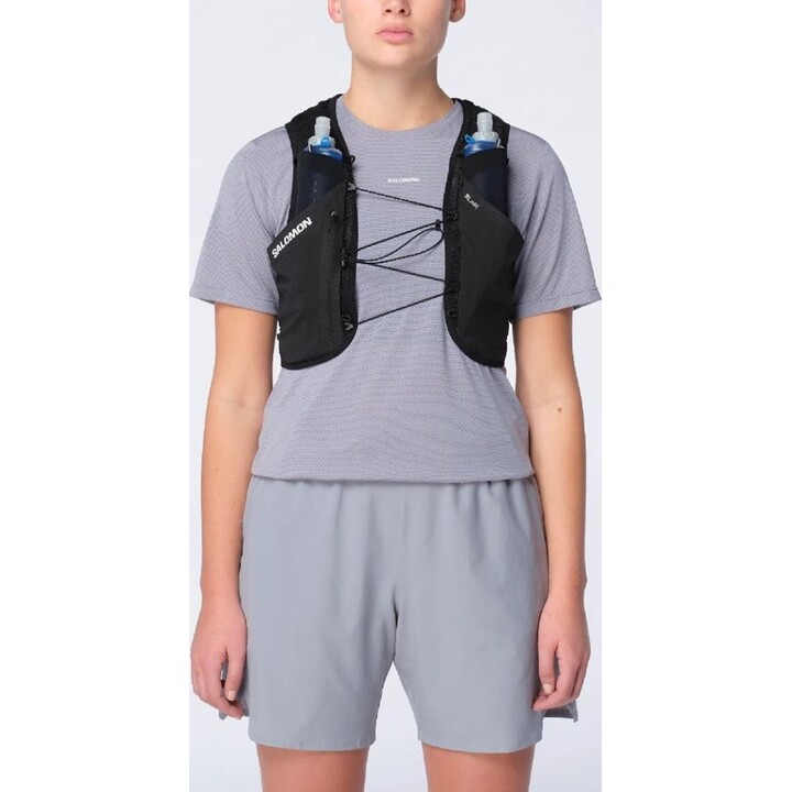 Colete de corrida Salomon S/Lab Pulsar 3 com garrafas de água - Preto/Branco Tamanho: G