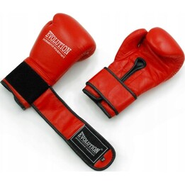 Gants de boxe Evolution professionnels en cuir naturel PRO RB-1510,1514 rouges 14