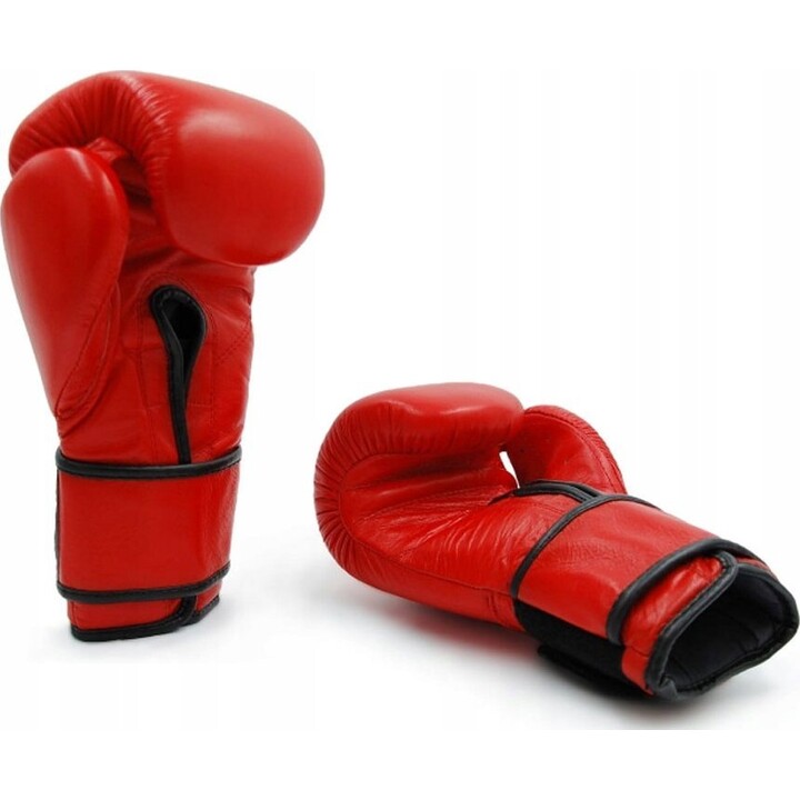 Luvas de boxe Evolution Professional em couro natural PRO RB-1510,1514 vermelhas, tamanho 14.