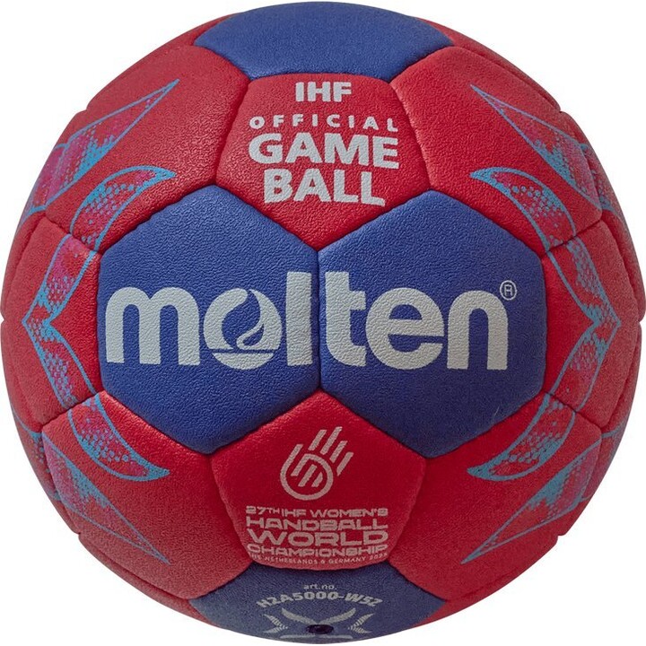 Piłka ręczna Molten IHF Approved Pro Official World Cup 2025 czerwono-niebieska H2A5000-W5Z 2