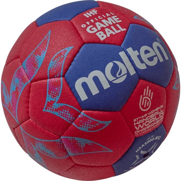 Piłka ręczna Molten IHF Approved Pro Official World Cup 2025 czerwono-niebieska H2A5000-W5Z 2