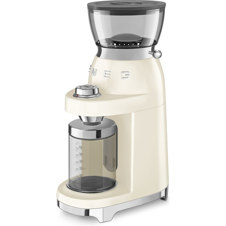 Moedor de café multifunções Smeg CGF03CREU com acabamento em creme