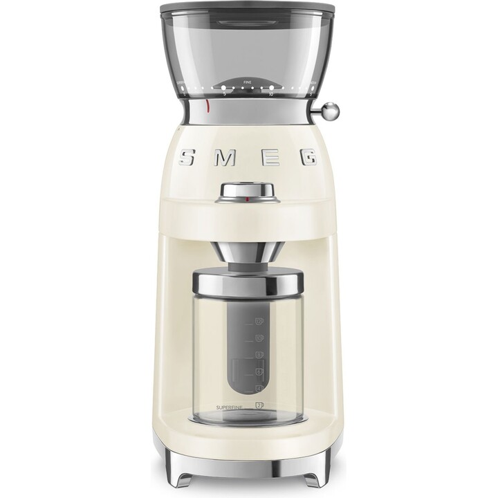 Moulin à café multifonction Smeg CGF03CREU, finition crème