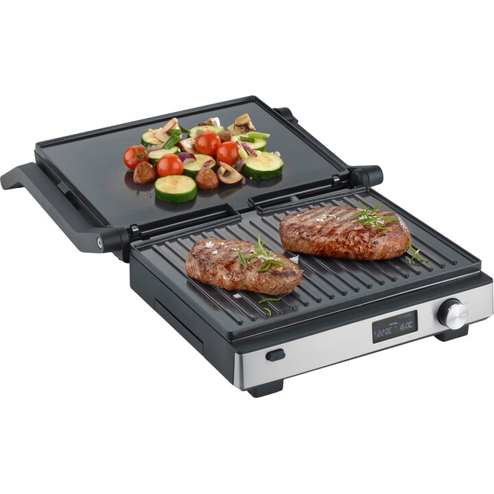 Grill-presse Severin 2380, noir et argent