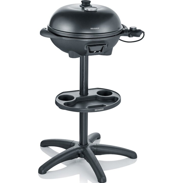 Barbecue Severin PG 8541 nero con gambe e coperchio