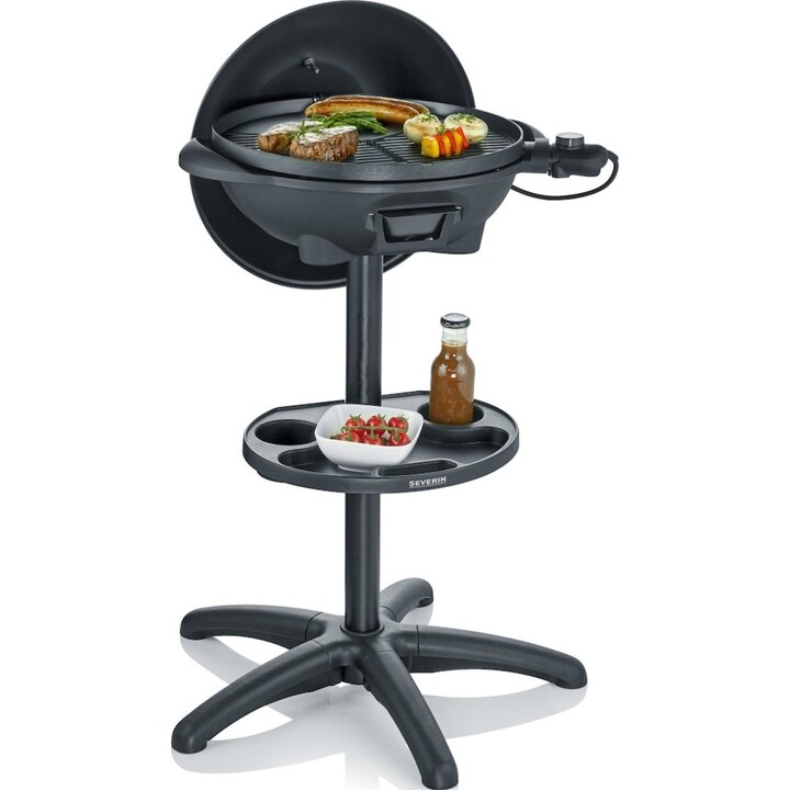 Severin PG 8541 Schwarzer Grill mit Standfüßen und Deckel
