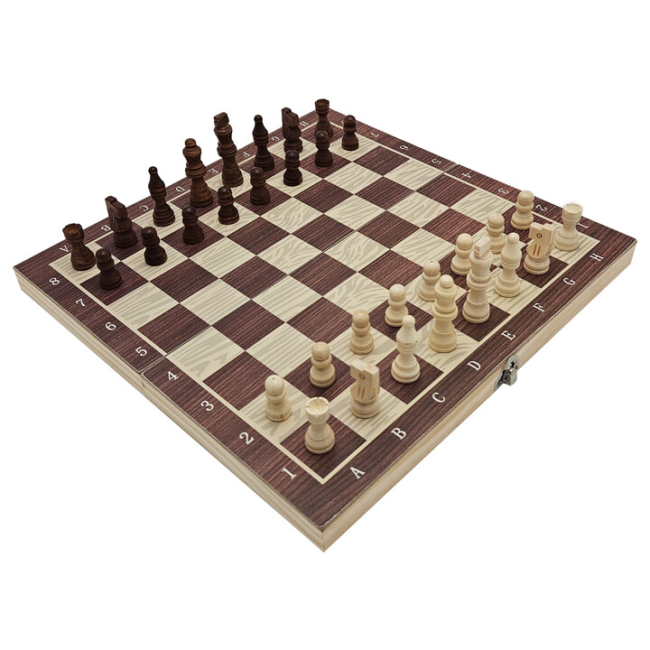 Extralink Toys Drewniane Szachy 3W1 Warcaby + Szachy+ Tryktrak