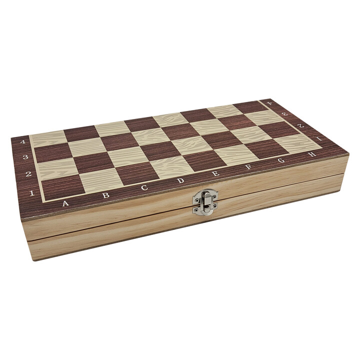 Extralink Toys Drewniane Szachy 3W1 Warcaby + Szachy+ Tryktrak
