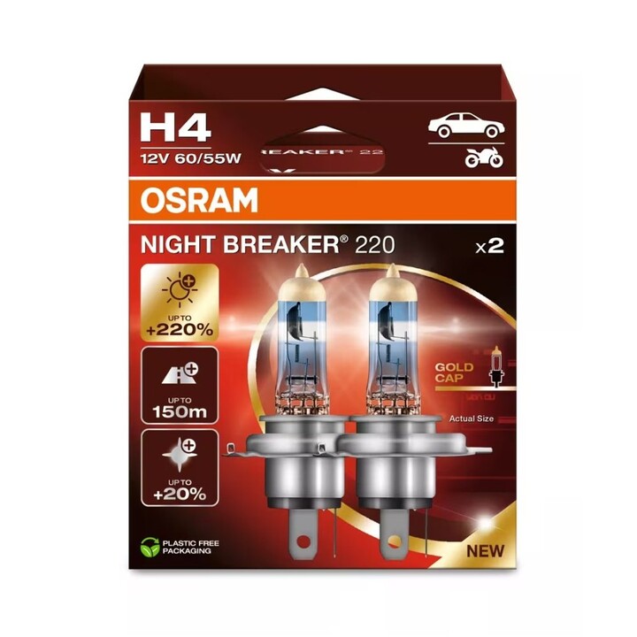 Osram Night Breaker 220 H4 12 V 60/55 W, 2 SZT