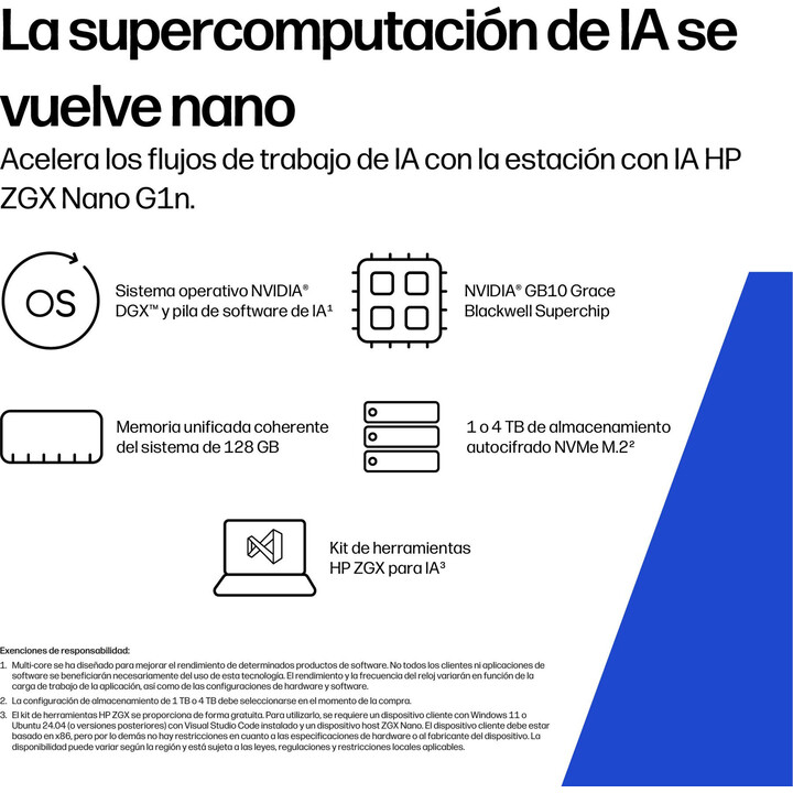 HP ZGX NANO G1n AI Mini NVIDIA GB10 Grace NVIDIA Blackwell 128GB 2TB NVIDIA DGX OS