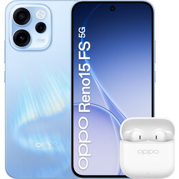 OPPO Reno15 FS 5G, 8 GB 512 GB, 6,57 AMOLED, 6500 mAh, Blau mit Kopfhörern