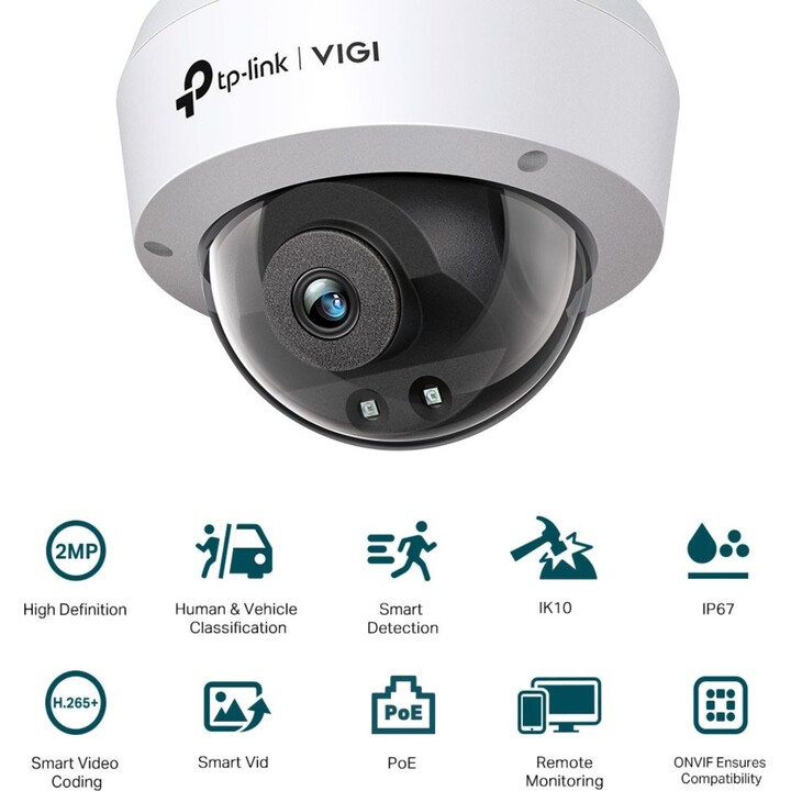 TP-Link VIGI C220I Cámara domo IP 2MP 2.8mm blanca