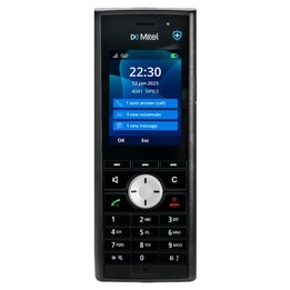 Mitel 712dt, apenas telefone; o telefone Mitel DECT é vendido separadamente; revestimento antimicrobiano e ecrã a cores de 2,4 p