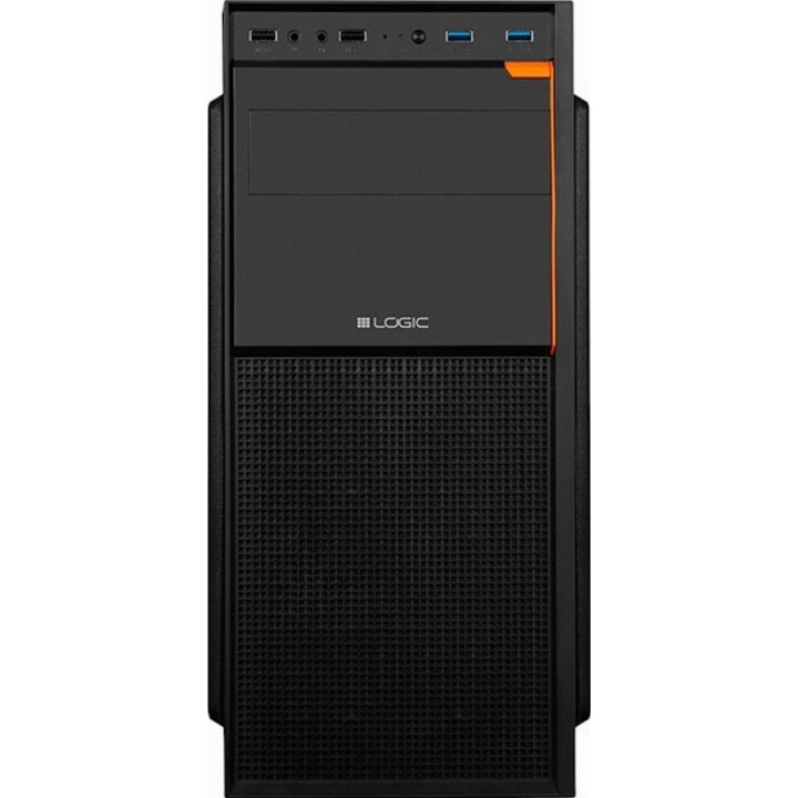 Case per PC LOGIC J23 Midi Tower ATX, compatibile con ATX, GPU fino a 32 cm, 2 alloggiamenti da 3,5", 3 alloggiamenti da 2,5", 2