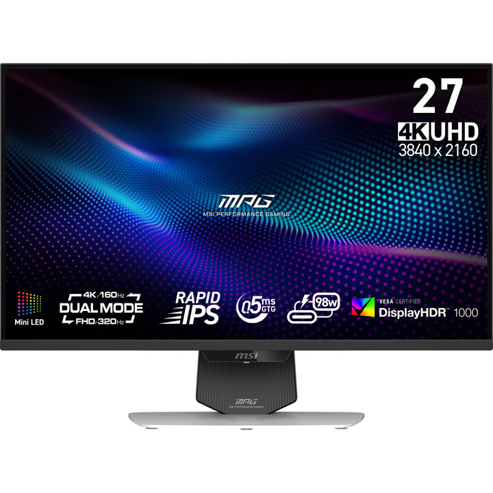 MSI MPG 274URDFW E16M 27" UHD 4K IPS Mini-LED Dual 160Hz/320Hz 0,5ms HDR