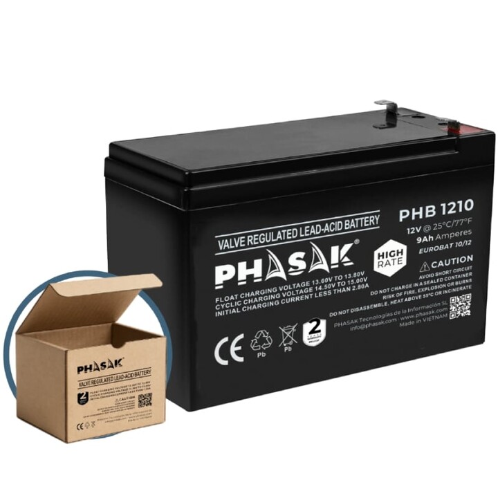 Phasak PHB 1210 battery compatible with PHASAK UPS/UPS according to specifications