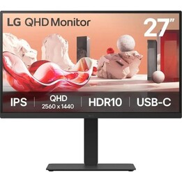 LG 27BA75QB-B, 27", IPS, QHD, 100 Hz, HDR, altavoces, altura ajustable, USB-C