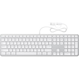 Satechi Slim Lx3 Wired USB-C/USB-A Keyboard with Numeric Keypad and Mode Selector for Mac and Windows (Silver)