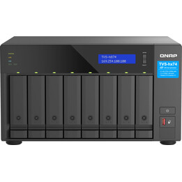 NAS QNAP TVS-H874T-I7-32G, 8 alloggiamenti, Intel® Core™ i7 a 12 core, 32 GB di RAM DDR4 SODIMM, 2 porte Thunderbolt, 2 porte US