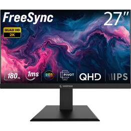 Monitor para jogos Rampage Miracle MC27RQ180 de 27 polegadas, Fast IPS, QHD 2K, 180 Hz, 2 portas HDMI, 2 portas DisplayPort