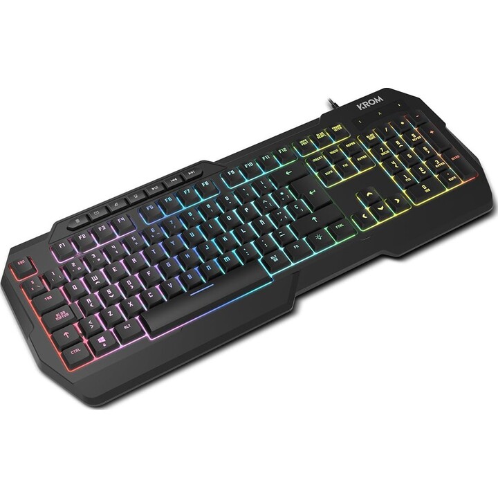 Pacchetto da gioco con cavo Krom Kenta: tastiera a membrana, mouse ottico, cuffie con microfono, tappetino per mouse retroillumi