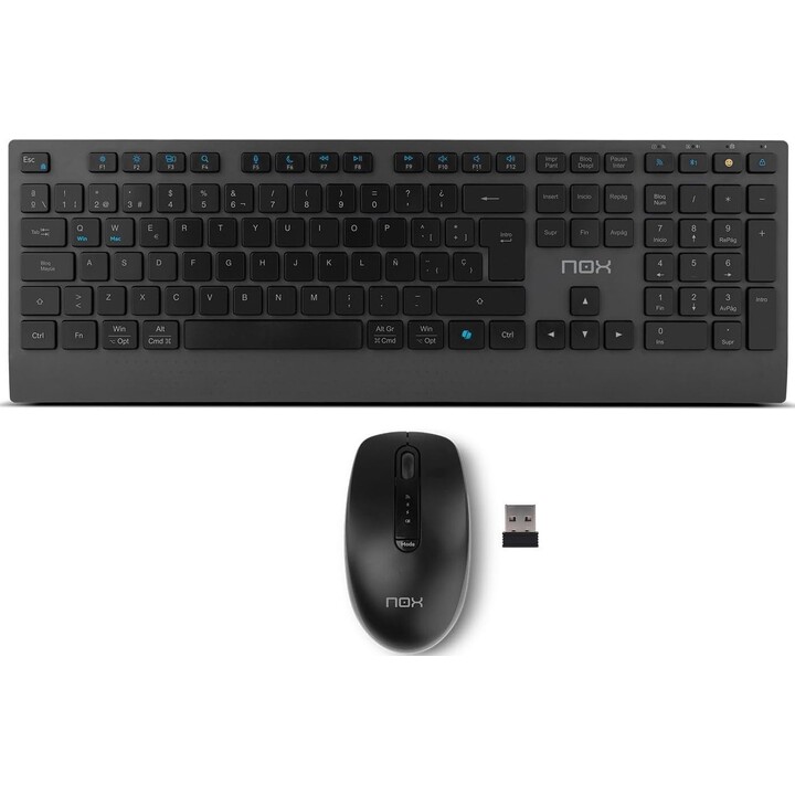 Set tastiera e mouse wireless Nox Lite Duo - Nero