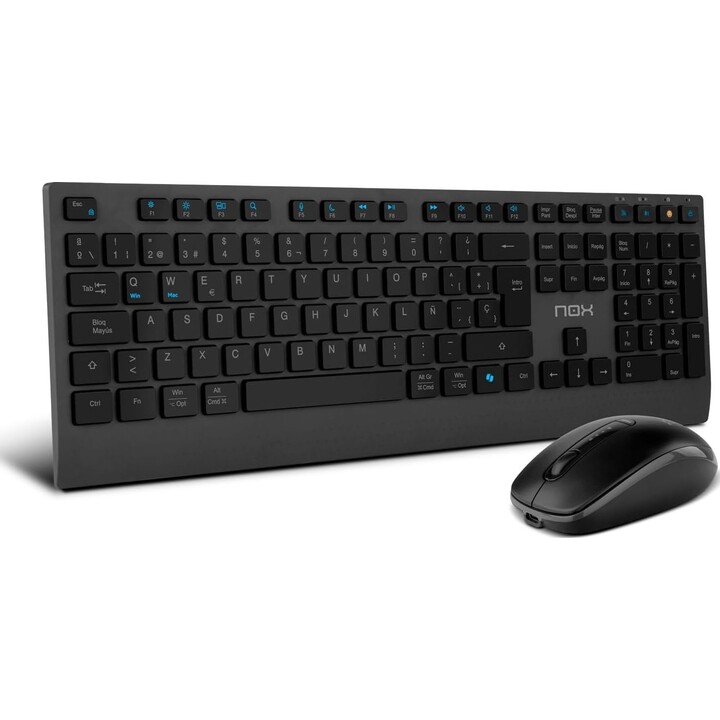 Set tastiera e mouse wireless Nox Lite Duo - Nero
