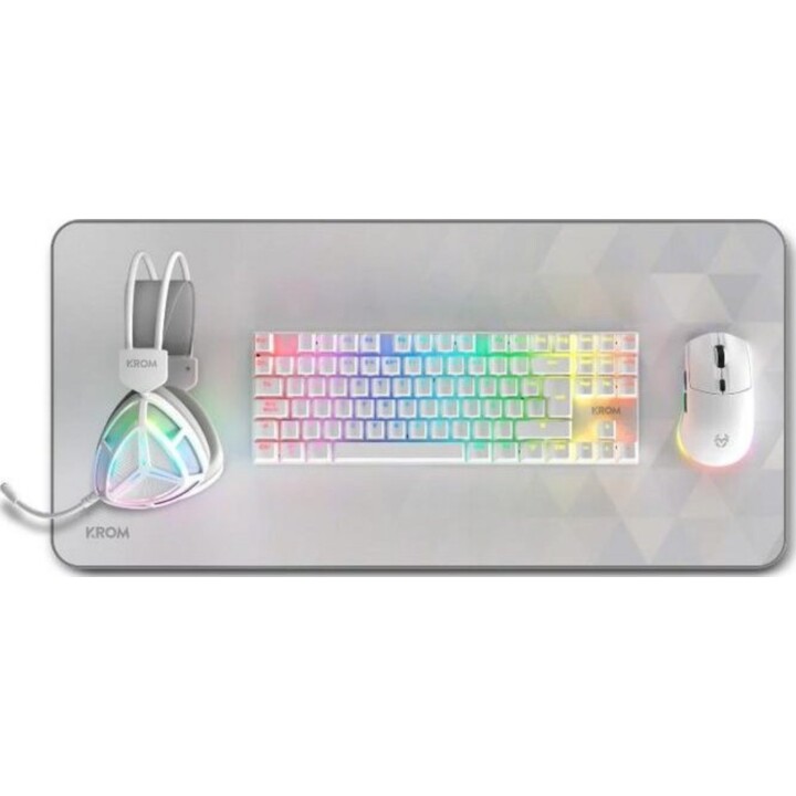Krom Klass TKL Layout Wired Gaming Bundle: Keyboard, Optical Mouse, Headphones with Microphone, Backlit Mousepad
