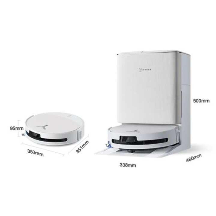 Robot aspirapolvere Ecovacs Deebot T90 Omni da 0,25 l, colore bianco.