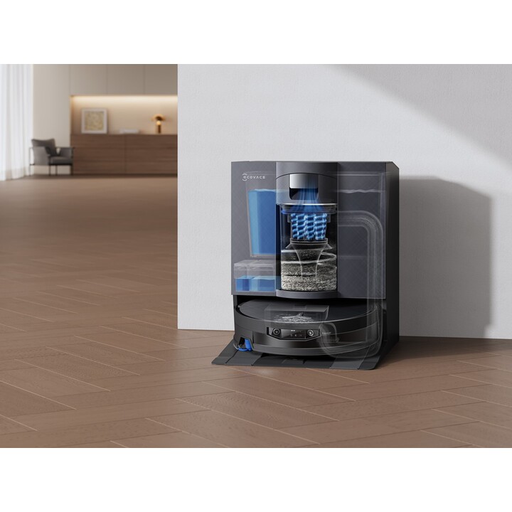 Robot aspirapolvere Ecovacs DEEBOT X12 OmniCyclone da 0,25 l, nero.