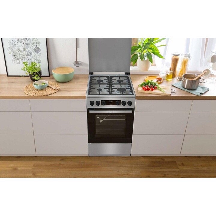 Gorenje GKS5C71XF Freistehender Herd mit Backofen Silber