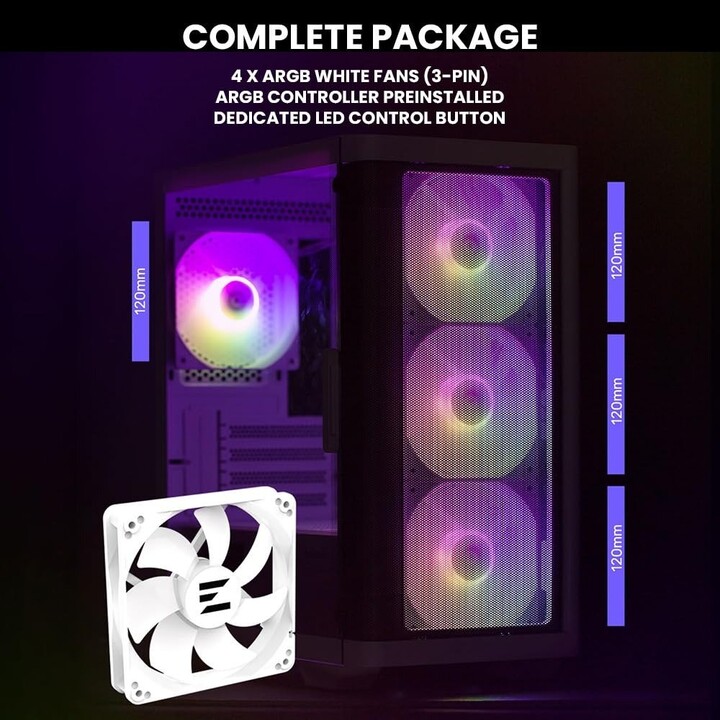 Zalman M4 ARGB x4 Weiß