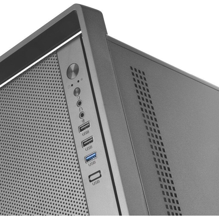 Tacens 2fortisii microatx case nero frontale mesh gpu 235mm maniglia per il trasporto