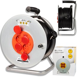 PR-61 4-socket extension cable with earth connection, 50 m, metal drum, 3 x 2.5 mm