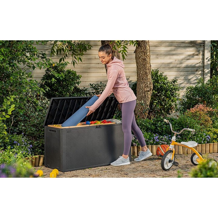 Keter 249384 Rectangular Storage Box, Light Gray Resin