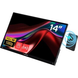 Monitor touchscreen portatile leggero da 14" Full HD 1080p con alimentazione wireless