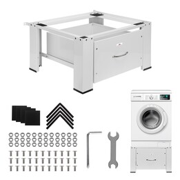 Maclean MC-117 W Washer/Dryer Base with Drawer, Max. Load 150kg, White