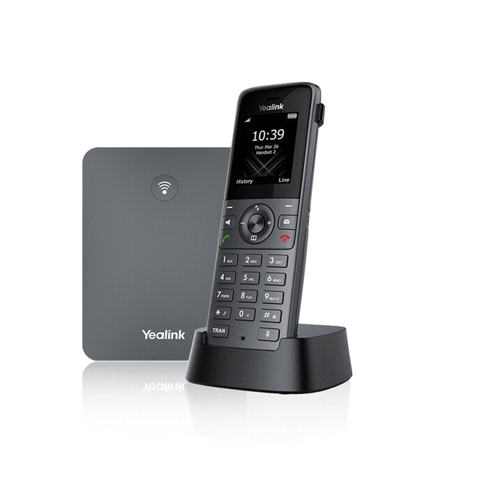 Telefono IP Yealink W73P, grigio, con schermo TFT.