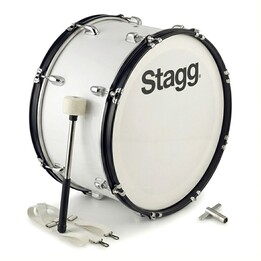 Tambor de marcha Stagg MABD-2210 de 22 polegadas com suporte e baqueta.