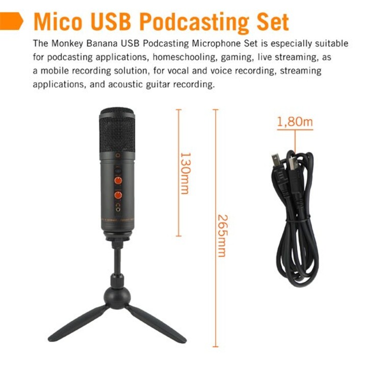 Monkey Banana Black Micro Desktop Microphone
