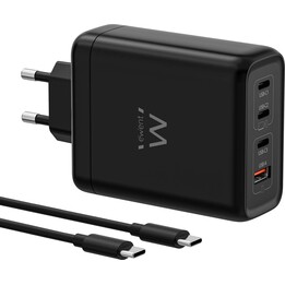 Chargeur mural USB Ewent EW1337 3 ports USB-C/1 port USB-A 140 W avec câble USB-C de 2 m