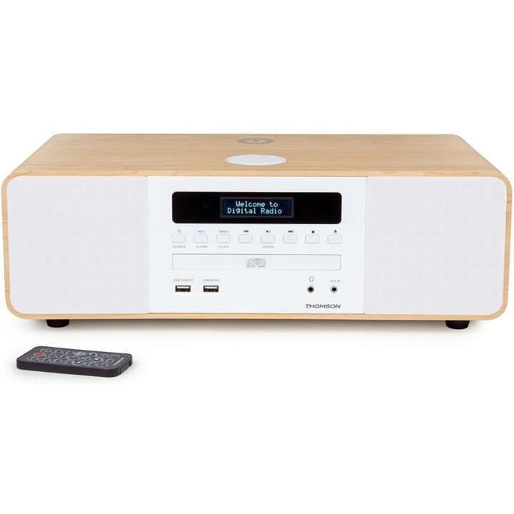 Thomson micro sound system bt radio fm cd mp3 usb white mic201ibt
